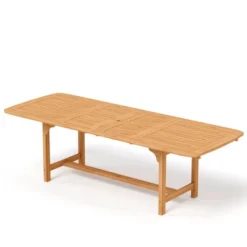 Captiva Designs 1pc Outdoor Patio Acacia Wood Dining Table With 1.96" Umbrella Hole -Furniture GUEST e74948c3 837b 4ce4 ab81 16b13730b047