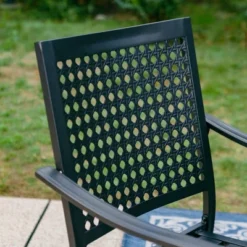 5pc Outdoor Dining Set With Metal Slat Square Table With 1.57" Umbrella Hole - Captiva Designs -Furniture GUEST e7792ea7 4303 4cdf 9e81 fc53eb820931 1