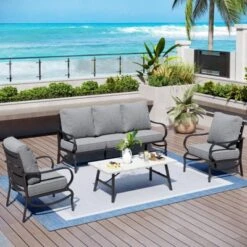 Captiva Designs 4 PCS Metal Patio Furniture Conversation Set With Coffee Table For Garden Porch Backyard 24 Captiva Designs 4 PCS Metal Patio Furniture Conversation Set With Coffee Table For Garden Porch Backyard -Furniture GUEST e93173ce 8829 4f81 9d22 a2419b336b1e
