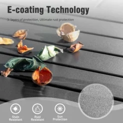 Captiva Designs 1pc Outdoor Patio Dining Steel Frame Table With Umbrella Hole For 4 -Furniture GUEST e9f62ed7 ff65 4158 b3af 0c96e0a9bcd9 3