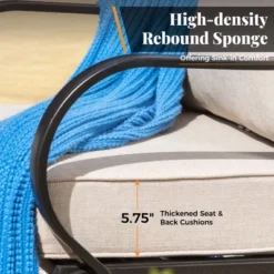 Captiva Designs 4pc Metal Patio Seating Furniture Fire Pit Set With Armchairs For Garden Porch Backyard -Furniture GUEST ea14e064 4540 48c8 84f7 0aa345da221b 16