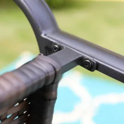 5pc Patio Set With Steel Table & Wicker Rattan Dining Chairs With Cushions - Captiva Designs -Furniture GUEST eacab9b9 9916 43c6 bccd 0352777b5b94