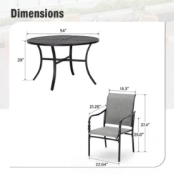 Captiva Designs 7pc Outdoor Dining Steel Table With Umbrella Hole & Metal Frame Arm Chairs 25 Captiva Designs 7pc Outdoor Dining Steel Table With Umbrella Hole & Metal Frame Arm Chairs -Furniture GUEST eb213776 5fe8 4de1 acf0 f3ac6e6580c1