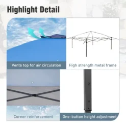 Captiva Designs 13’ X 13’ Pop-Up Canopy Tent - Instant Folding Shelter For Large Outdoor Sun Protection -Furniture GUEST eb44abb8 c5d4 45f4 896c 1ec73e88274e