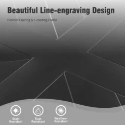 Captiva Designs 1pc Patio Outdoor Dining Rectangle Steel Bar Table With Steel Frame -Furniture GUEST eb7a7faa 161b 4d92 b872 f34017fba8a3 1