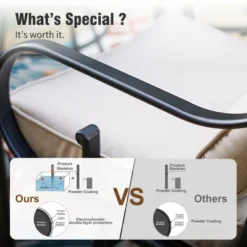 Captiva Designs 5pc Rectangle Steel Bar Table With C-shaped Cross Bracket & High Bar Stools -Furniture GUEST ecb1ea65 b657 41d7 9617 bc04cb117118 1