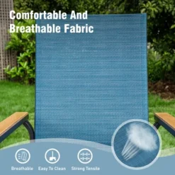 Captiva Designs 7pc Patio Dining Set With Rectangular Steel Table & Aluminum Frame Textilene Chairs -Furniture GUEST eccdf8bd 8a84 4ec6 ada1 d0b2ecac118f 3