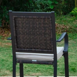 5pc Patio Dining Set With Steel Table & Rattan Chairs - Captiva Designs -Furniture GUEST ece27cc5 f5ca 4325 98fc c6a0c74b6f3d 1