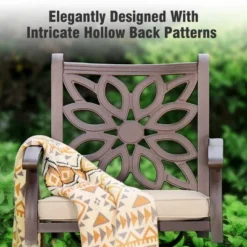 Captiva Designs 7PC Cast Aluminum Patio Dining Set With Rectangle Table & Flower Back Chairs -Furniture GUEST ed368b87 0425 46a3 a100 fa8c0bedfb6f 1