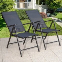 5pc Patio Dining Set With Round Table & Foldable Chairs - Captiva Designs: Weather-Resistant Aluminum -Furniture GUEST ed4cab45 5665 4ade ab94 7cba822e9161 2
