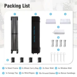 Captiva Designs 10x15 Pop Up Outdoor Commercial Heavy Duty Party Tent, White -Furniture GUEST ed559da9 653b 4992 a8b9 fff38e88f9b8