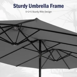 Captiva Designs 9'x15' Rectangular Outdoor Market Umbrella With Crank Handle -Furniture GUEST eebde0d4 451a 4b80 9734 13600df54ba2
