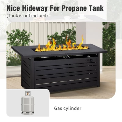 Captiva Designs 4pc Outdoor Wicker Patio Fire Pit Set With Armchairs For Poolside, Backyard 4 Captiva Designs 4pc Outdoor Wicker Patio Fire Pit Set With Armchairs For Poolside, Backyard - Image 2