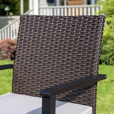 9pc Outdoor Dining Set With Extendable Table & Rattan Wicker Chairs - Beige - Captiva Designs 10 9pc Outdoor Dining Set With Extendable Table & Rattan Wicker Chairs - Beige - Captiva Designs - Image 8