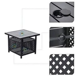 3pc Wrought Iron Patio Dining Set With Square Table With Umbrella Hole & Swivel Chairs - Captiva Designs 13 3pc Wrought Iron Patio Dining Set With Square Table With Umbrella Hole & Swivel Chairs - Captiva Designs -Furniture GUEST ef85003e a890 49b3 8020 f2ae1447a310