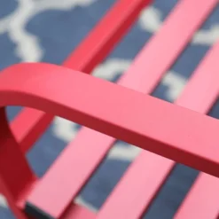 Outdoor Steel Single Seat Garden Arm Chair - Red - Captiva Designs -Furniture GUEST ef883b98 31fa 4e5d 82bd e5f2ce4b0004