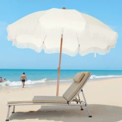 Captiva Designs 7ft Portable Patio Umbrella With Fringe - Stylish Outdoor Shade With UPF 50+ Protection (No Base) -Furniture GUEST f0266a93 d858 4264 b075 3eb2d750d711