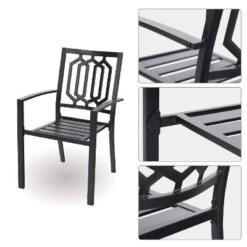 7pc Metal Patio Dining Set With Rectangular Expandable Table & 6 Chairs - Black - Captiva Designs 12 7pc Metal Patio Dining Set With Rectangular Expandable Table & 6 Chairs - Black - Captiva Designs -Furniture GUEST f0d7cfdd f0de 4d54 b3c8 5f70af31a095