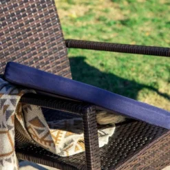 6pc Patio Dining Set With Acacia Wood Table & Bench And 4 PE Rattan Chairs - Captiva Designs -Furniture GUEST f15f4ccc ee6e 4442 ac12 4900e641c42d 2