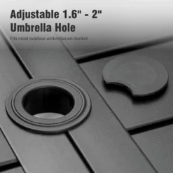 Captiva Designs 7pc Patio Dining Set With Slat-top Rectangle Table & Sling Foldable Chair -Furniture GUEST f16aff57 6de5 4199 a30f b1f5a82cec50 9