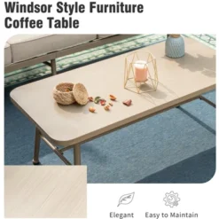 Captiva Designs 4PC Windsor Style Patio Outdoor Sofa Conversation Set With Swivel Chairs For Deck Lawn Backyard -Furniture GUEST f23b1cca a335 4ad3 ba91 cd5ebbf09b5c 1