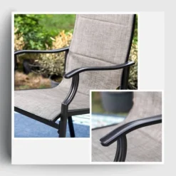 5pc Patio Dining Set With Square Table & Padded Arm Chairs - Captiva Designs -Furniture GUEST f2c61aae 9c36 4f66 85a7 91a0c2045f83