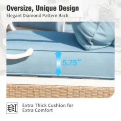 Captiva Designs 6pc Extra Large Metal And Rattan Outdoor Patio Conversation Set With Swivel Grid-back Chairs And Table -Furniture GUEST f2c6e263 615e 4e65 9093 bfc1f8273b48