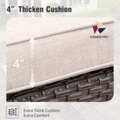 Captiva Designs 7pc Outdoor Patio Wicker Conversation Set With 4Cushioned Single Sofas For Garden Poolside Backyard -Furniture GUEST f2e8ae9a 5433 4487 8067 cc66b71dcbad 1