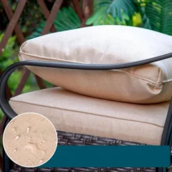 2pk Outdoor Swivel Chairs With Metal Frame, Wicker & Seat & Back Cushions - Captiva Designs -Furniture GUEST f30d0ac8 aa15 41a4 9d4a 42645533f07b