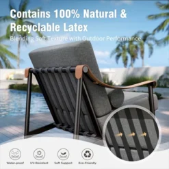 Captiva Designs Outdoor Patio Oversized Modern Luxury Conversation Sofa Set With Extra Thick Cushion And Coffee Table -Furniture GUEST f30f627a e411 4515 8415 b2451e45eed3