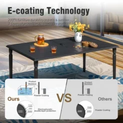 Captiva Designs 7pc Outdoor Patio Rectangle Steel Dining Table & Sling Swivel Chairs 30 Captiva Designs 7pc Outdoor Patio Rectangle Steel Dining Table & Sling Swivel Chairs -Furniture GUEST f314e1b7 0606 45af 8849 143f7c5a988b