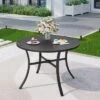 Captiva Designs 1pc Outdoor Patio Dining Steel Frame Table With Umbrella Hole For 4 -Furniture GUEST f361d398 1a66 448c 80eb d4b319e8fb7e