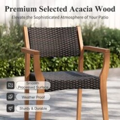 Captiva Designs 9pc Acacia Wood Patio Furniture Set With Expandable Dining Table & Arm Chairs -Furniture GUEST f3929e98 190a 47e0 9e6c 3c28c898bcb3