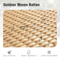 Captiva Designs Outdoor Patio 4 Pieces Wicker Porch Furniture Small Rattan Couch Set With Wood Table For Backyard 23 Captiva Designs Outdoor Patio 4 Pieces Wicker Porch Furniture Small Rattan Couch Set With Wood Table For Backyard -Furniture GUEST f40361a4 d8d0 47be b088 659da77d8e98