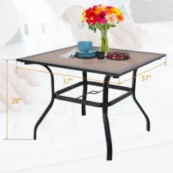 5pc Patio Set With Steel Table & Wicker Rattan Dining Chairs With Cushions - Captiva Designs -Furniture GUEST f50b8415 946e 4098 ab8b 4f135267f1df