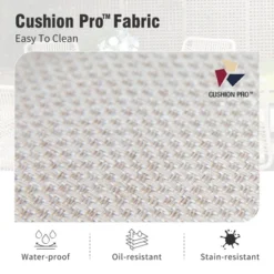 Captiva Designs 7pc Outdoor Dining Rectangular Slat-top Steel Table With Umbrella Hole & Beige Rattan Fixed Chairs -Furniture GUEST f693c952 6100 47f3 bc56 366bd7788fc9