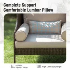 Captiva Designs Outdoor Oversized Brown Lounge Wicker Rattan Egg Chair With Cushion For Patio, Porch, Garden, Balcony, Indoo -Furniture GUEST f80dbc6e 9ebe 46e3 96d8 1ae35359c12a