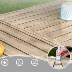 Captiva Designs 9pc Patio Square Driftwood Metal Dining Table And Thick Cushion Swivel Wicker Chairs -Furniture GUEST fa18a2ed 2d64 406a 8794 3a979f0f237e