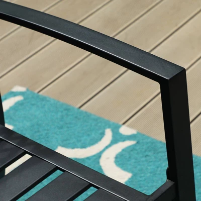 5pc Patio Set With 37" Square Metal Gridded Table With Umbrella Hole & Arm Chairs - Captiva Designs 7 5pc Patio Set With 37" Square Metal Gridded Table With Umbrella Hole & Arm Chairs - Captiva Designs - Image 5