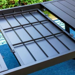 7pc Patio Set With Steel Expandable Table & Metal Padded Sling C-Spring Arm Chairs - Captiva Designs -Furniture GUEST fca3b86e 8483 43eb 9c19 5a0594ae03a3