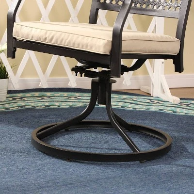 7pc Outdoor Dining Set With Swivel Chairs & Cushions & Expandable Table - Captiva Designs 14 7pc Outdoor Dining Set With Swivel Chairs & Cushions & Expandable Table - Captiva Designs - Image 12