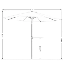 9' X 9' Outdoor Patio Market Umbrella With Push Button Tilt Crank - Captiva Designs -Furniture GUEST fd116f1a 4865 4e9f be08 2750468c9ed5