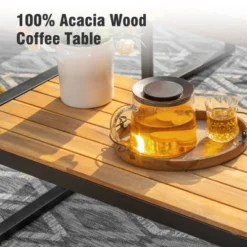 Captiva Designs 4pc Outdoor Patio Wicker Rattan Cushioned Conversation Set With Armchairs And Coffee Table -Furniture GUEST fd6dc964 a561 4709 b4f7 e479b31ccedb