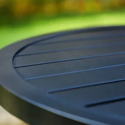 3pc Patio Seating Set With Round Side Table & Padded Sling C-Spring Arm Chairs - Captiva Designs -Furniture GUEST fdb2e149 12ec 4bb7 aafb 942259b288b1