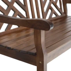 Outdoor Poplar Wood Loveseat Bench - Natural - Captiva Designs -Furniture GUEST fded66fd 8b6a 4df4 a3aa 761d4c441dfc