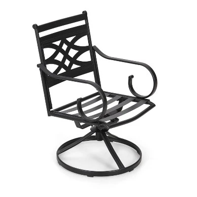 5pc Outdoor Dining Set With Swivel Chairs With Thick Seat & Back Cushions & Square Faux Wood Tabletop With Umbrella Hole - Captiva Designs 21 5pc Outdoor Dining Set With Swivel Chairs With Thick Seat & Back Cushions & Square Faux Wood Tabletop With Umbrella Hole - Captiva Designs - Image 19