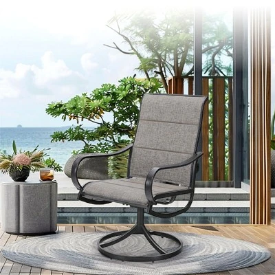 Captiva Designs 7pc Outdoor Patio Metal Rectangle Dining Table & Textilene Swivel Chairs 14 Captiva Designs 7pc Outdoor Patio Metal Rectangle Dining Table & Textilene Swivel Chairs - Image 12