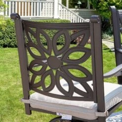 3pc Outdoor Square Cast Aluminum Bar Table & Swivel Chairs - Captiva Designs -Furniture GUEST fecf120d 4d73 4a78 a666 5f1fa3f11029 1