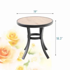 Round Patio Coffee Table - Black - Captiva Designs -Furniture GUEST ff97679d 2420 4642 8efb 17e15093a4d8