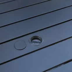 Captiva Designs 9pc Outdoor Dining Rectangle Steel Table And Thick Cushion Swivel Wicker Chairs -Furniture GUEST ffbaca9a dbcb 49f3 9617 e6d79956e96a